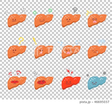 表情豊かな肝硬変 ふちなしのイラスト素材