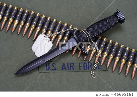 bayonet on US AIR FORCE uniform background 46695161