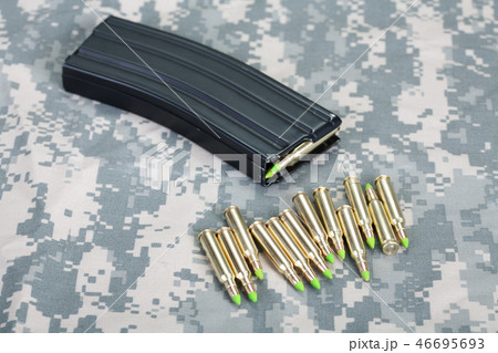 5.56 mm cartridges on US ARMY uiniform 46695693