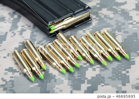5.56 mm cartridges on US ARMY uiniform 5.56 mm cartridges on US ARMY uiniform 46695695