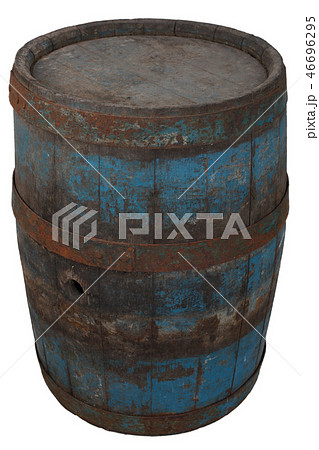 old rusty wooden barrel 46696295