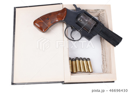 revolver gun with cartridges hidden in a book revolver gun with cartridges hidden in a book 46696430