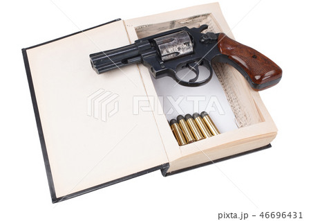 revolver gun with cartridges hidden in a book revolver gun with cartridges hidden in a book 46696431