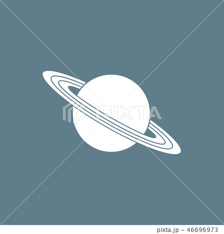 Vector icon planet Saturn with rings Astronomy. 46696973