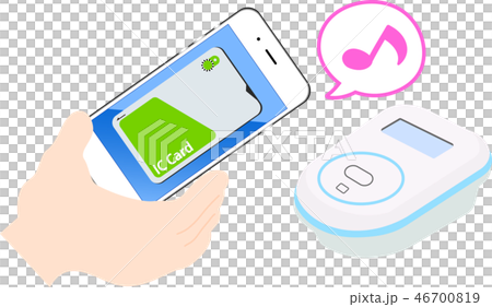 Electronic money Smartphone payment Osaifu-keitai Illustration 46700819