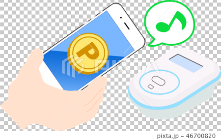 Electronic money Smartphone payment Osaifu-keitai Illustration 46700820
