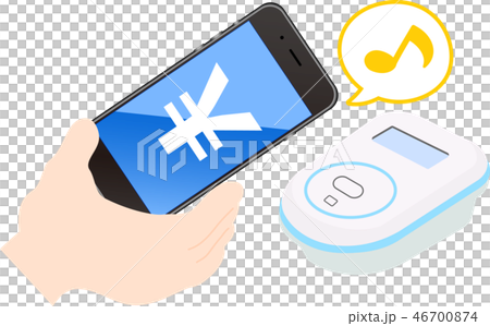 電子マネー スマホ決済 おサイフケータイ イラストのイラスト素材