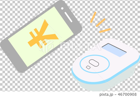 Electronic money Smartphone payment Osaifu-keitai Illustration 46700908