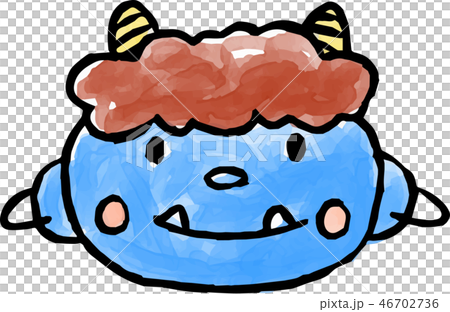 節分 豆まき 青鬼 手描き イラストのイラスト素材