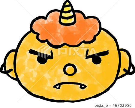 節分 黄鬼 豆まき かわいい イラストのイラスト素材
