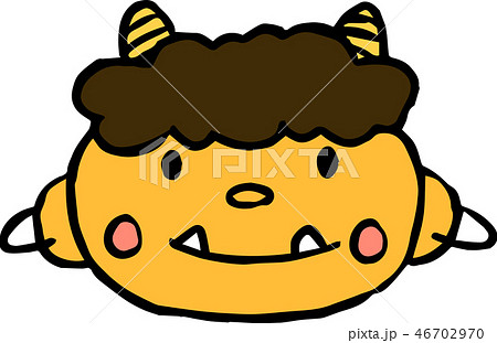 節分 黄鬼 豆まき かわいい イラストのイラスト素材