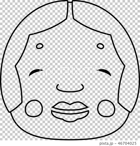 節分 お多福 福の神 おかめ かわいい お面 イラストのイラスト素材 46704025 Pixta