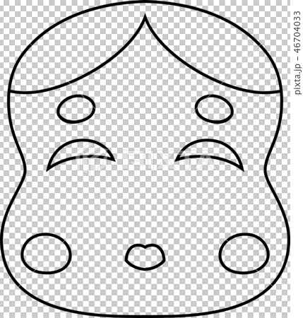 節分　お多福　福の神　おかめ　かわいい　お面　イラスト 46704033