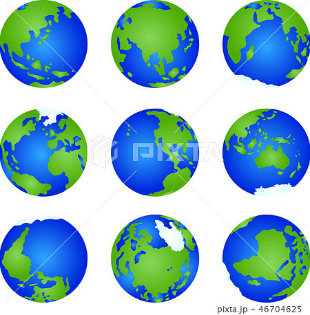 地球 アイコン 世界地図 地球儀 イラストのイラスト素材 46704625 Pixta