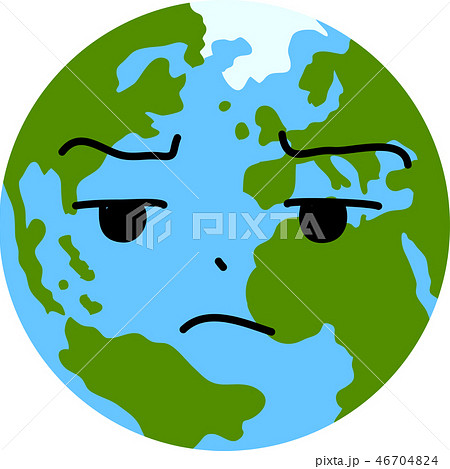地球 アイコン 顔 喜怒哀楽 表情 かわいい 環境問題 エコ イラストのイラスト素材