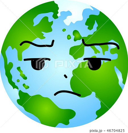 地球 アイコン 顔 喜怒哀楽 表情 かわいい 環境問題 エコ イラストの