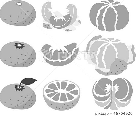 みかん オレンジ 果物 柑橘類 イラストのイラスト素材 46704920 Pixta