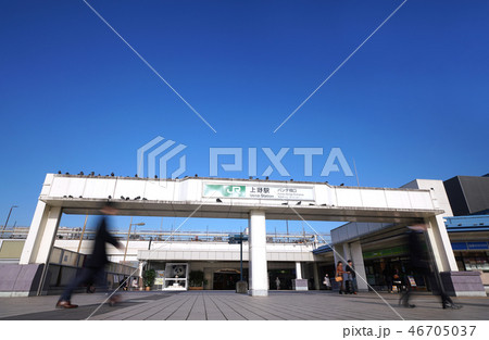 日本の東京都市景観 上野駅(パンダ橋口)を望む 日本の東京都市景観 上野駅(パンダ橋口)を望む 46705037