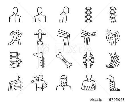 Orthopedics line icon set. 46705063