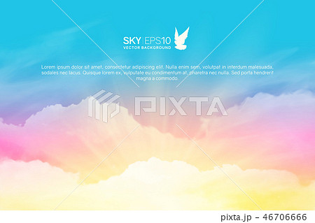 Horizontal vector background with realistic pink-blue sky 46706666