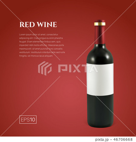Photorealistic bottle of red wine on a red background Photorealistic bottle of red wine on a red background 46706668