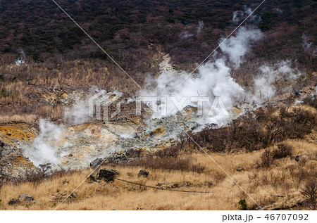Owakudani hot spring area in Hakone, Japan. Owakudani hot spring area in Hakone, Japan. 46707092