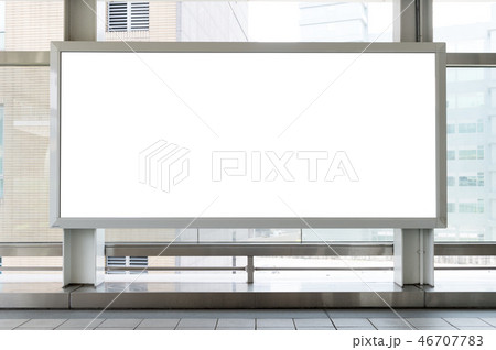 Large blank billboard on a street wall,  46707783