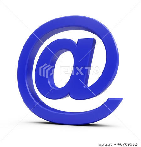 3D Rendering Blue at email symbol isolated 3D Rendering Blue at email symbol isolated 46709532
