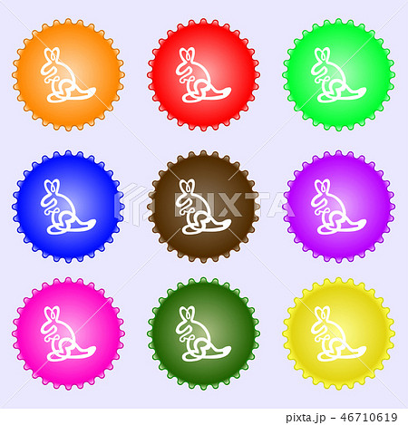Kangaroo Icon sign. Big set of colorful, diverse, Kangaroo Icon sign. Big set of colorful, diverse, 46710619