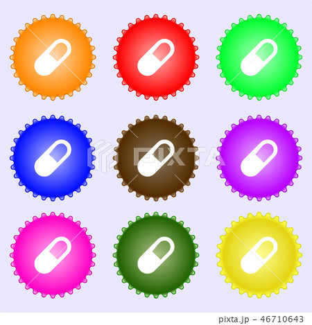 pill icon sign. Big set of colorful, diverse, high 46710643