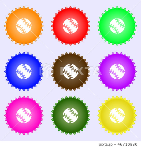 tennis ball icon sign. Big set of colorful, divers 46710830