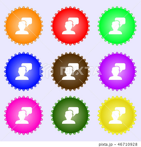 People talking icon sign. Big set of colorful, div People talking icon sign. Big set of colorful, div 46710928