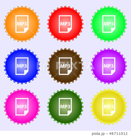 mp3 icon sign. Big set of colorful, diverse, high- 46711012