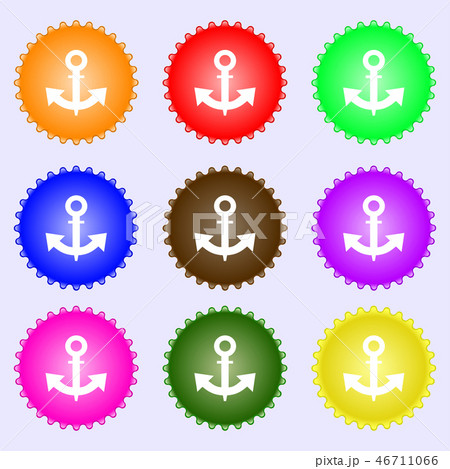 anchor Icon sign. Big set of colorful, diverse, hi 46711066