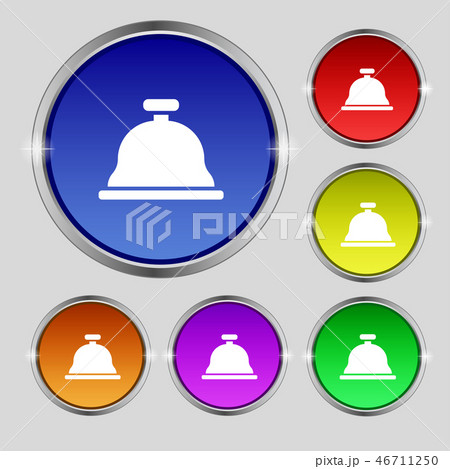 Dish with lid icon sign. Round symbol on bright co Dish with lid icon sign. Round symbol on bright co 46711250