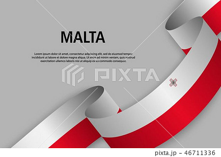 Waving ribbon with Flag, vector illustration 46711336