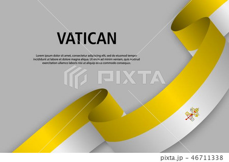 Waving ribbon with Flag, vector illustration 46711338