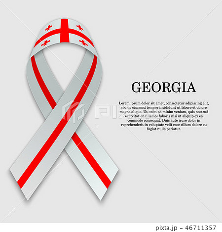 Waving ribbon with Flag , vector illustration 46711357