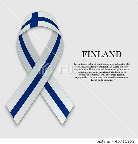 Waving ribbon with Flag , vector illustration 46711358