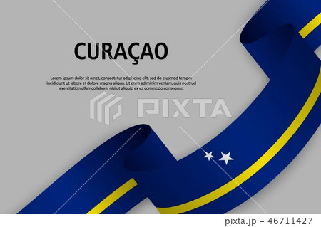 Waving ribbon with Flag , vector illustration 46711427