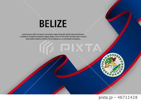 Waving ribbon with Flag , vector illustration 46711428