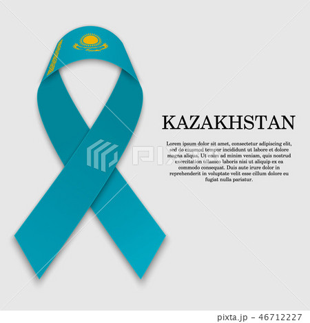 Flag on stripe ribbon isolated 46712227