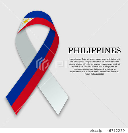 Flag on stripe ribbon isolated 46712229