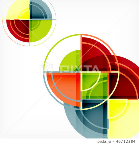 Creative circles geometric abstract background with 3d effect 46712384