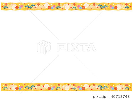 フレーム素材 和柄屏風 テクスチャ のイラスト素材 46712748 Pixta