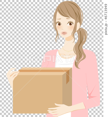 困る　不満な表情の女性　不用品を処分 46713949