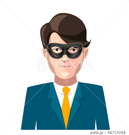 Man in black carnival mask, anonymity concept 46714266