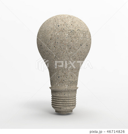 Stone light bulb illustration isolated on white BG 46714826
