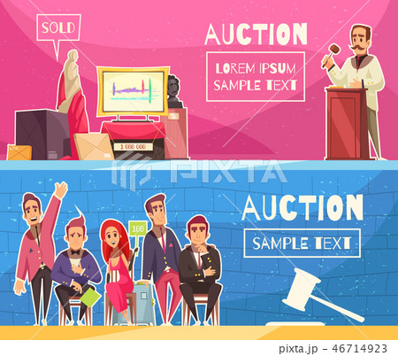 Auction Horizontal Banners Set 46714923