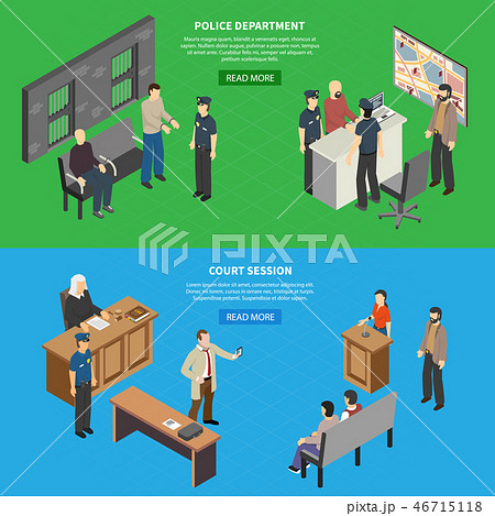Law Justice Isometric Banners 46715118